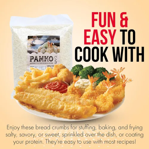 Miniatura 6 de Fusion Select 2 paquetes de pan rallado Panko - Pan rallado estilo japonés tostado vegano para empanar, freír, hornear - Para pollo frito y cerdo