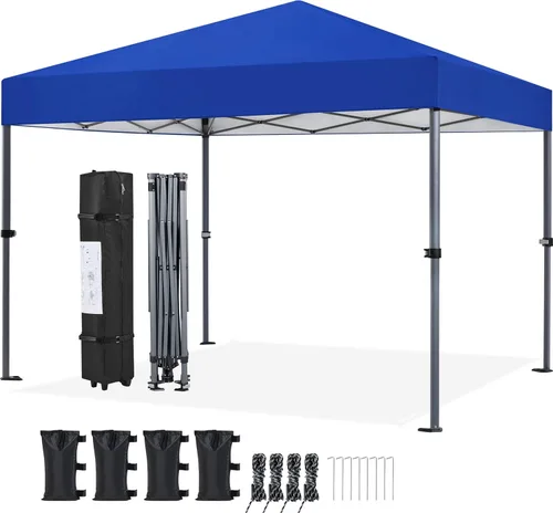 Miniatura 24 de Yaheetech Toldo desplegable de 6.6 x 6.6 pulgadas, tienda de campaña instantánea portátil para exteriores, kiosco comercial con bolsa de transporte