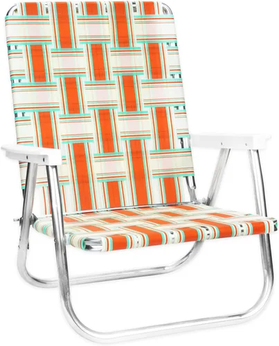 Miniatura 18 de Silla de césped USA plegable de aluminio para patio al aire libre Sillas con correas resistentes para camping, deportes, playa, jardín