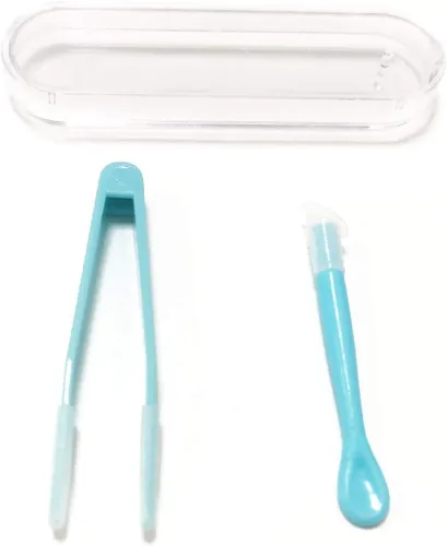 JJLFresheners Aplicador de contacto azul, herramienta removedor de lentes de contacto, insertor+pinzas con punta suave, para lentes de contacto