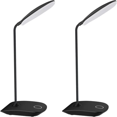 Miniatura 10 de Deeplite - Lámpara de escritorio LED con cuello de ganso flexible de 3 niveles de brillo, lámpara de mesa operada por batería de 5 W, control