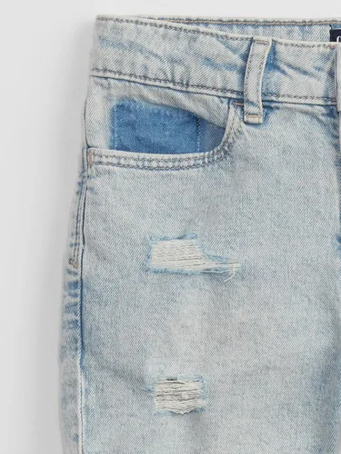 Miniatura 4 de GAP Pantalones cortos de mezclilla de tiro alto para niña
