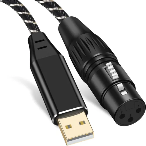 Miniatura 7 de XLR a USB C de 6.6 pies, cable de audio de grabación profesional XLR hembra a USB tipo C, para micrófonos a teléfono móvil/portátil/tableta