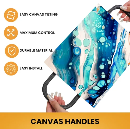 Miniatura 6 de SplashNcolor - Manijas de lona para verter pintura, soporte de asas acoplables para una fácil inclinación, herramientas de vertido de pintura