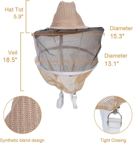 Miniatura 2 de MayBee Suministros de apicultura, kit de inicio de apicultura, 22 piezas, kit de herramientas de apicultura, kit de ahumador de abejas que incluye