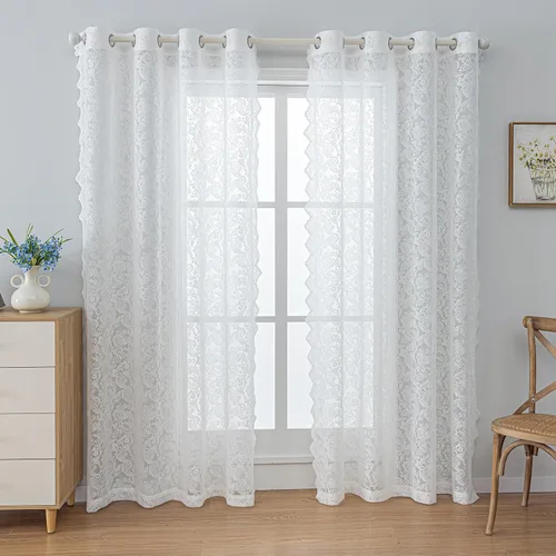 Miniatura 14 de Anytime Paneles de Cortinas Transparentes Arcoíris para Sala de Estar Elegantes Juegos de Tratamiento de Ventanas Translúcidas Filtrantes de Luz