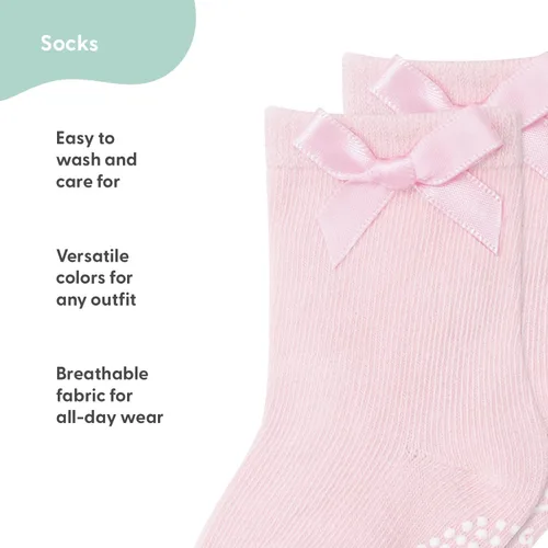 Miniatura 4 de The Peanutshell Juego de 12 calcetines orgánicos para bebé niña de 0 a 24 meses, agarre antideslizante, calcetines de algodón suave para recién