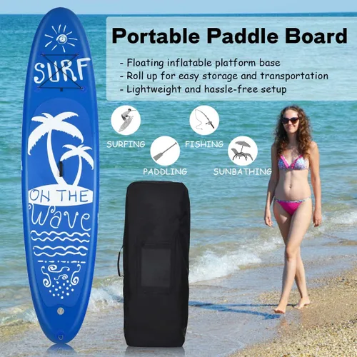 Miniatura 3 de GYMAX Tabla de remo, tabla de remo inflable con accesorios de SUP, aleta extraíble, paleta, bomba, correa y bolsa de transporte, tablas de remo