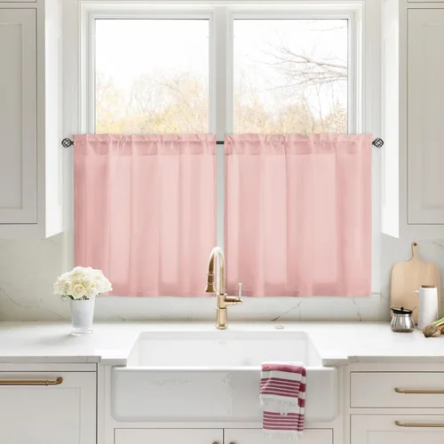 Miniatura 43 de HOMEIDEAS Cortinas Transparentes de Privacidad Blancas No Transparentes, 52 X 45 Pulgadas de Largo 2 Paneles Cortinas Transparentes Filtradoras
