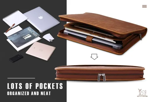 Miniatura 7 de Portafolio de cuero personalizado para hombres, regalos grabados para el día del padre para el marido de parte de la esposa, regalos de cuero Marrón