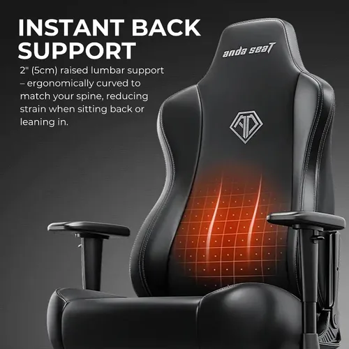 Miniatura 4 de Anda Seat Novis - Silla de juegos para adultos, sillas reclinables XL, silla de oficina ergonómica de cuero de PVC, soporte lumbar trasero