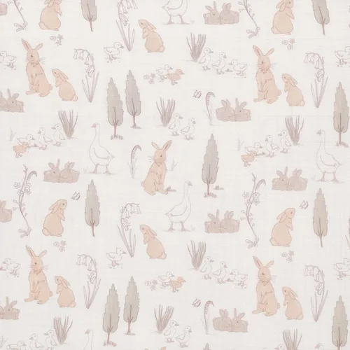 Miniatura 3 de Lambs & Ivy Signature Bunny Hop - Sábana bajera ajustable para cuna de algodón orgánico