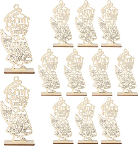 Miniatura 8 de Centros de mesa de bautismo de madera para mesa, centros de mesa para bautizo bodas, decoraciones de comunión Mi Primera, decoraciones de bautismo