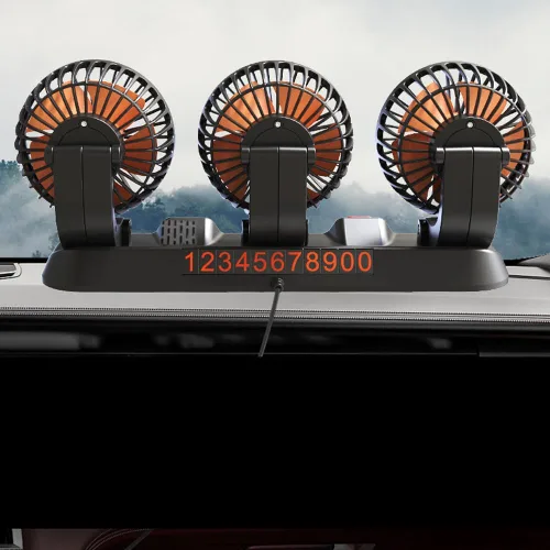 Miniatura 8 de Ventilador eléctrico, 3 cabezales, ventilador de automóvil, portátil, ventilador de refrigeración de aire, ventilador eléctrico silencioso