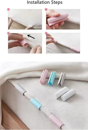 Miniatura 3 de Fibroxify Sujetadores para sábanas mantienen las sábanas cómodas (10 piezas, blanco)