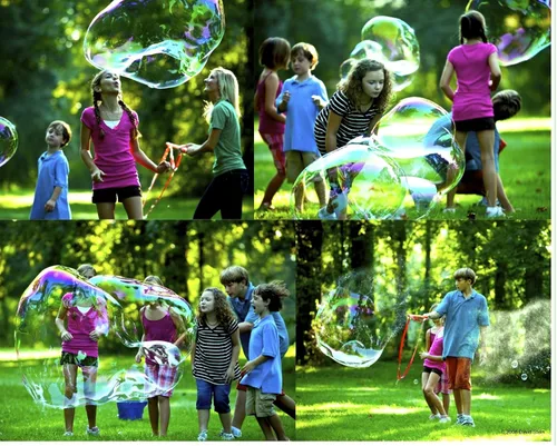 Miniatura 4 de BUBBLETHING - Varita y libro de burbujas grandes, sopla burbujas a 20 pies de largo, este es el libro que construyó el deporte de burbujas gigantes