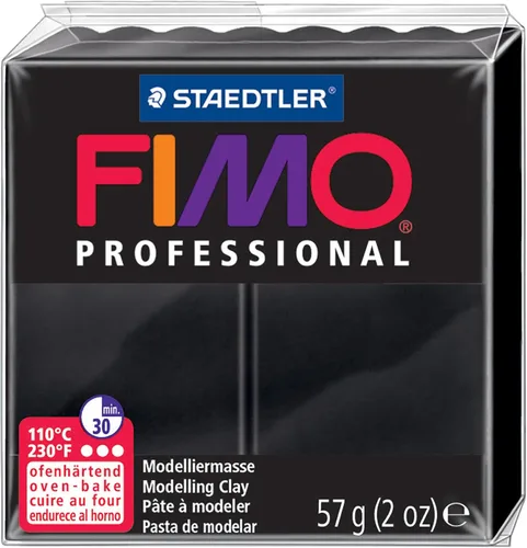 Staedtler Fimo Professional - Arcilla de modelado endurecida para horno, 57G, color negro