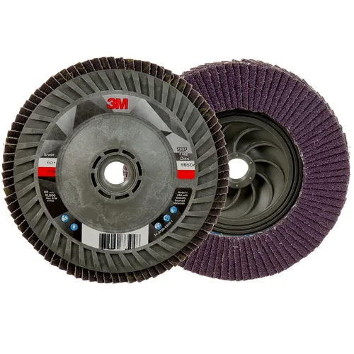 Miniatura 16 de 3M Disco de Solapa 769F, Tipo 27, 80+, 4-1/2 in x 7/8 in, Abrasivo de Alto Rendimiento, Disco de Rectificado y Acabado de Grano Cerámico