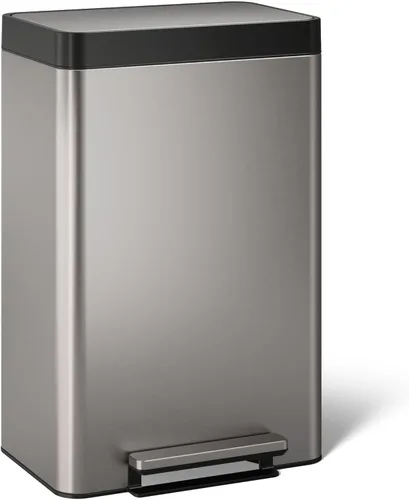 Miniatura 28 de KOHLER K-31315-BST - Bote de basura de dos compartimentos con tapa abierta de 22 litros, acero inoxidable negro