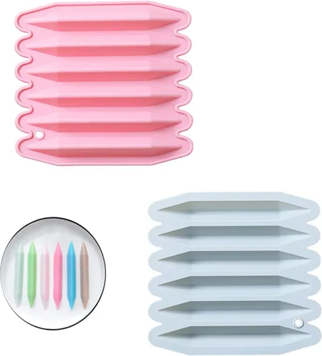Miniatura 8 de Moldes de silicona aptos para horno, paquete de 4 moldes de silicona triangulares reutilizables 3D surtidos para crayones de cera, velas