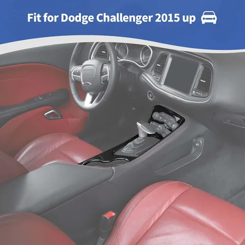 Miniatura 4 de RT-TCZ para Challenger Cubierta de Recorte de Panel de Cambio de Marchas de Fibra de Carbono de la Consola Central para Dodge Challenger 2015-2023