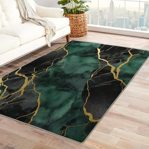 Miniatura 16 de Alfombra retro y decoración del hogar, alfombra lavable de 2 x 3 a 70 segundos, para entrada, sala de estar, dormitorio, tapete antideslizante