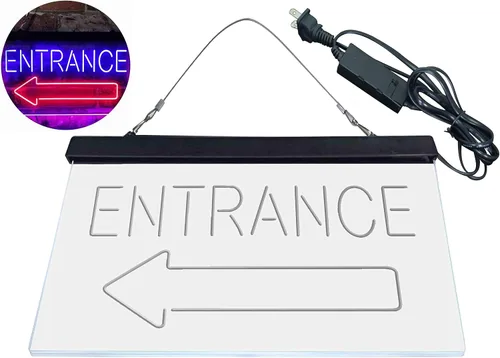 Miniatura 8 de ADVPRO Flecha de entrada izquierda doble color LED neón signo azul y rojo 12 x 8 pulgadas st6s32-i3896-br
