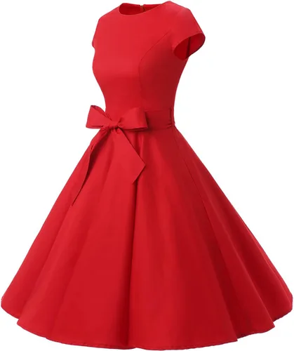 Miniatura 92 de Dressystar - Vestidos clásicos de fiesta con mangas casquillo, estilo Rockabilly y retro de la década de 1950