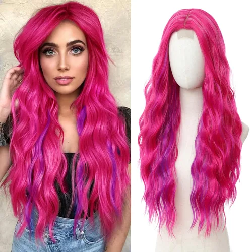 Miniatura 22 de Peluca larga rubia 613 para cosplay, peluca sintética de 28 pulgadas, parte media, regalos realistas, pelucas de fiesta para mujeres, uso diario