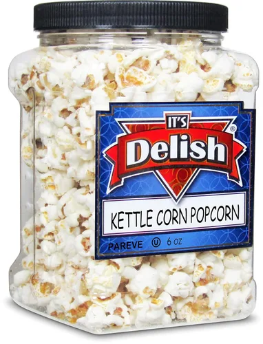 Palomitas de Maíz Gourmet Kettle Corn de It's Delish, 6 Oz Envase Jumbo | Palomitas de Maíz Dulces y Saladas | Palomitas de Maíz Saludables para