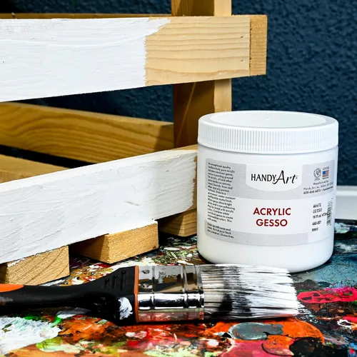 Miniatura 7 de Handy Art Gesso acrílico, 16 onzas, blanco, imprimación para lienzo, madera y superficies de pintura de artistas, mejora la adherencia de la pintura