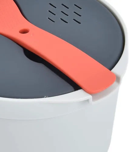 Miniatura 8 de La olla de 2 litros no contiene BPA con ventilación de liberación de vapor, olla arrocera para microondas, material PP de grado alimenticio, cuchara