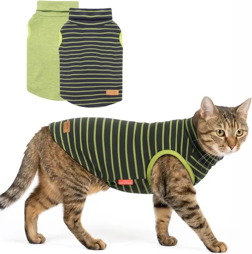 Miniatura 14 de KYEESE Paquete de 2 suéteres para perro, sudadera elástica para perros, ropa suave para mascotas, abrigos cálidos para perros, cuello alto, suéteres