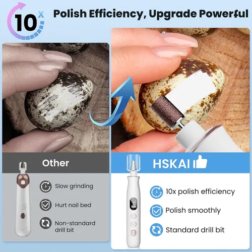 Miniatura 2 de Kit profesional de taladro de uñas: lima de uñas eléctrica con pantalla LCD y lámpara, amoladora de uñas gruesas de larga duración, herramientas