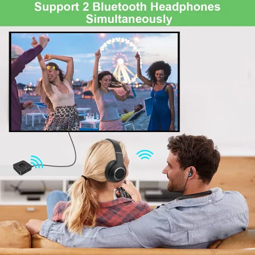 Miniatura 8 de Golvery Receptor Bluetooth 5.3 y transimtter, adaptador inalámbrico Bluetooth AUX para TV/PC/CD/MP3/PS4/cine en casa/altavoz con conector AUX y RCA