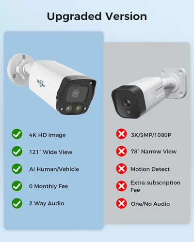 Miniatura 10 de 【4K HD +0 tarifa mensual】 Sistema de cámara de seguridad Hiseeu PoE de 8 MP, 8 cámaras de seguridad 4K para exteriores e interiores, visión amplia