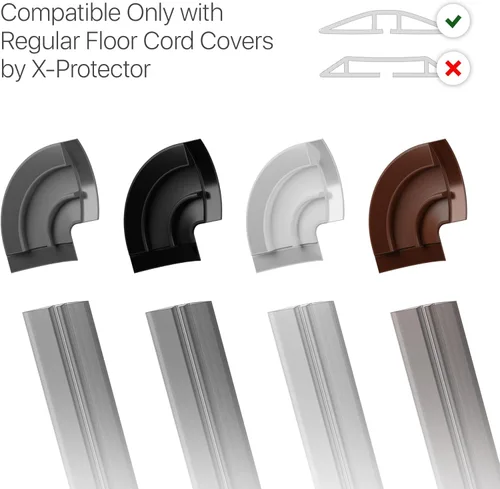 Miniatura 3 de Esquinas para cubiertas de cables de suelo de X-Protector - 4 UNIDADES - Material de silicona - Color negro - Autoadhesivas - Compatibles solo