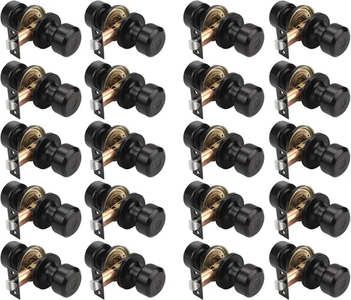 Miniatura 46 de KNOBWELL Paquete de 4 pomos de puerta cuadrados modernos para paso, pomos de puerta interiores, manija de puerta de pasillo y armario, color negro