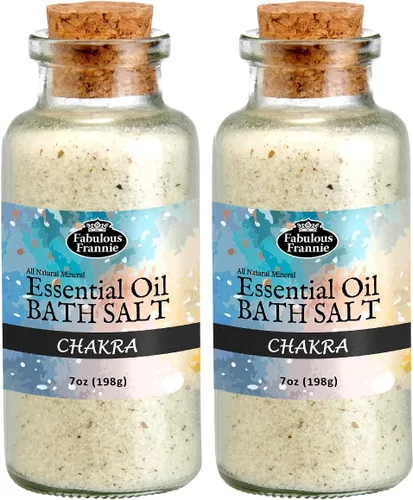 Fabulous Frannie Aromaterapia Chakra - Sal de baño mineral de pomelo, cassia, incienso, ylang ylang y naranja dulce, aceites esenciales puros, 7
