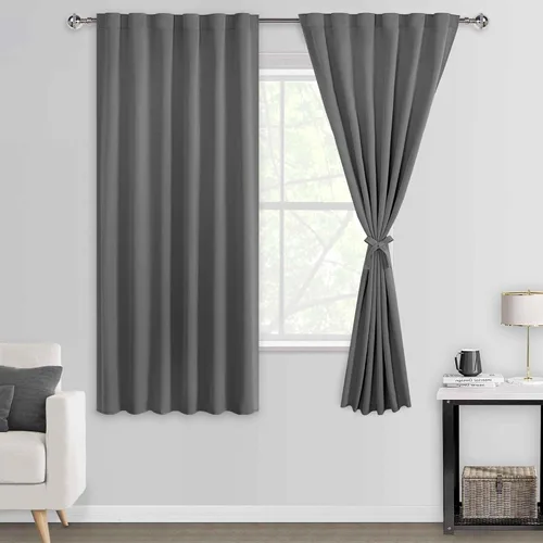 Miniatura 62 de DWCN Cortinas opacas con pestaña trasera para ventana - Cortinas opacas con bolsillo para barra para oscurecer la habitación para dormitorio/sala