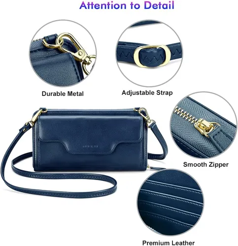 Miniatura 7 de nuoku Bolsos cruzados para mujer, carteras de muñeca para mujer, monederos pequeños para mujer, cartera para teléfono celular, cartera RFID