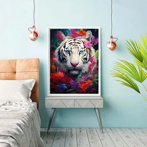 Miniatura 3 de Reofrey Kits de arte de diamantes de bricolaje para adultos, tigre, animal de taladro completo, kit de pintura de diamantes de imitación redondos