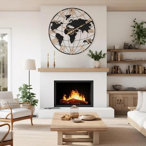 Miniatura 5 de Pytha Sight - Reloj de pared grande de 24 pulgadas, decorativo y moderno, para decoración de sala de estar, gran reloj de pared decorativo y Oro