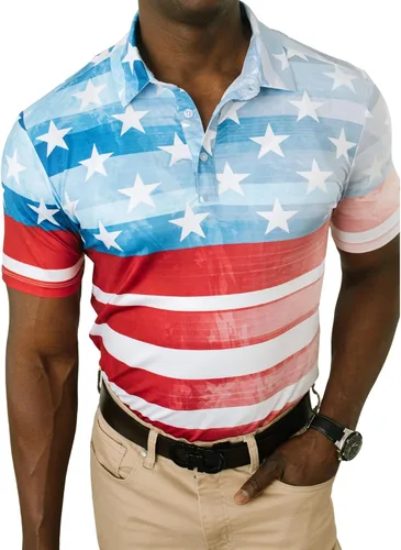 YATTA GOLF - Camisa de golf para hombre que absorbe la humedad, de secado rápido, manga corta, camisetas tipo polo informales de rendimiento
