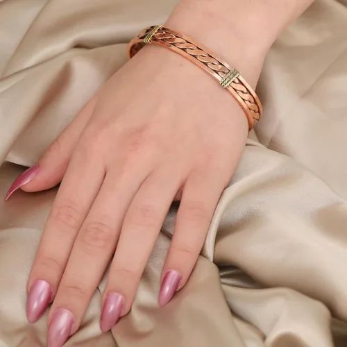 Miniatura 40 de Handmade Elegant Copper Bracelet for Women - Pure Copper Bracelet for Pain Relief and Stress Relief - Adjustable Entwisted Copper Bracelet to Fit