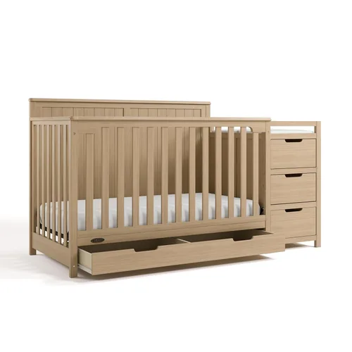Miniatura 23 de Graco Hadley Cuna convertible 5 en 1 con cajón (Gris Guijarro) – Certificado GREENGUARD Gold, Combo de cuna con cajón, Cajón de almacenamiento