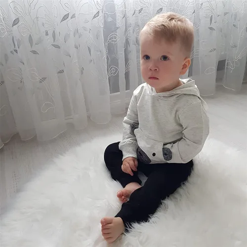 Miniatura 4 de Conjunto de sudadera con capucha y pantalones, de manga larga, con varios diseños, para bebé o niño