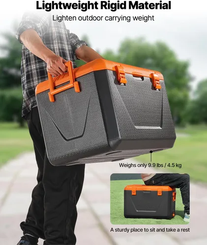 Miniatura 4 de VEVOR Enfriador portátil, ligero, material rígido, aislado, portátil, adecuado para pícnics familiares y viajes largos