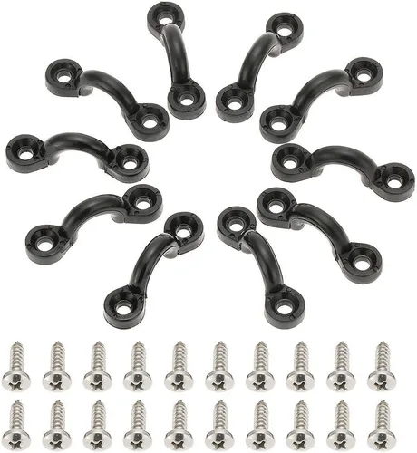Miniatura 8 de Docooler Juego de 10 trabillas elásticas de nailon para cubierta con 20 tornillos para barco, kayak, cubierta