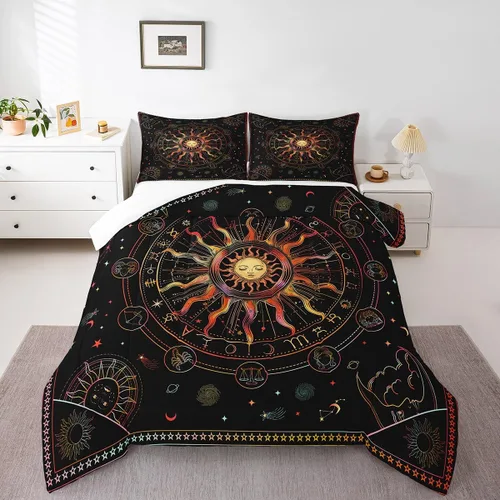 Miniatura 27 de Manfei - Juego de edredón de tamaño Queen con lindo diseño de perezoso, juego de colcha con flores amarillas con 2 fundas de almohada, juego de ropa